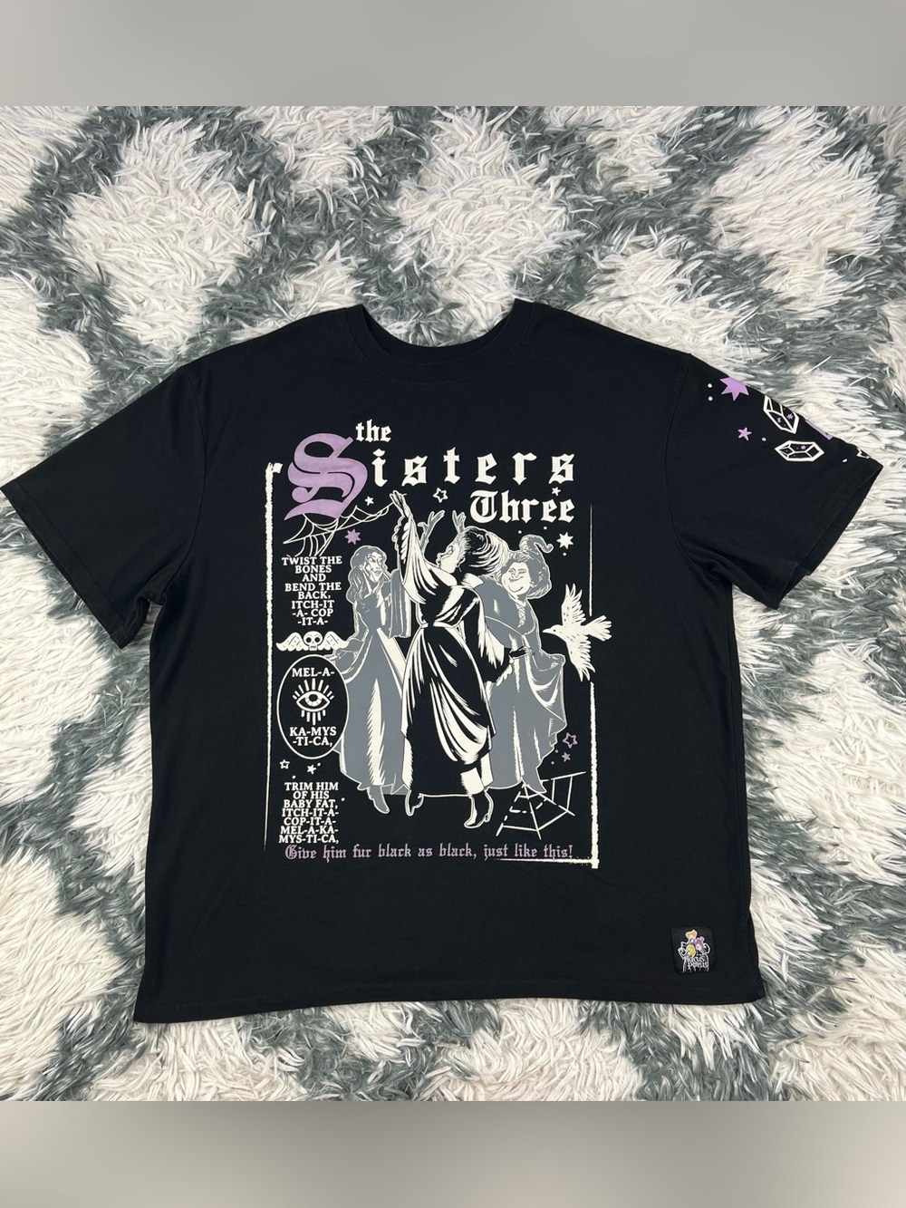 Disney Hocus Pocus The Sisters Three T Shirt Relaxed Oversized Fit Black Small